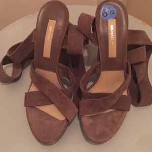 Michael Kors suede lace up sandals